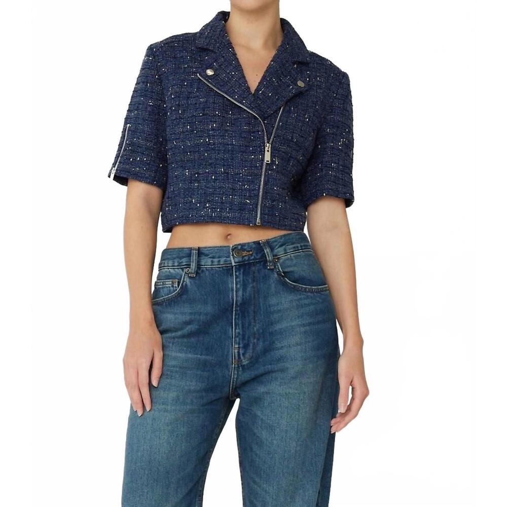 NEW JS71 theodora cropped jacket in navy